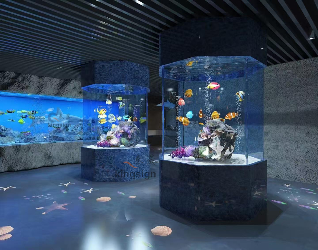 Mutiara sing cerah saka akuarium sing cerah - tank iwak akrilik