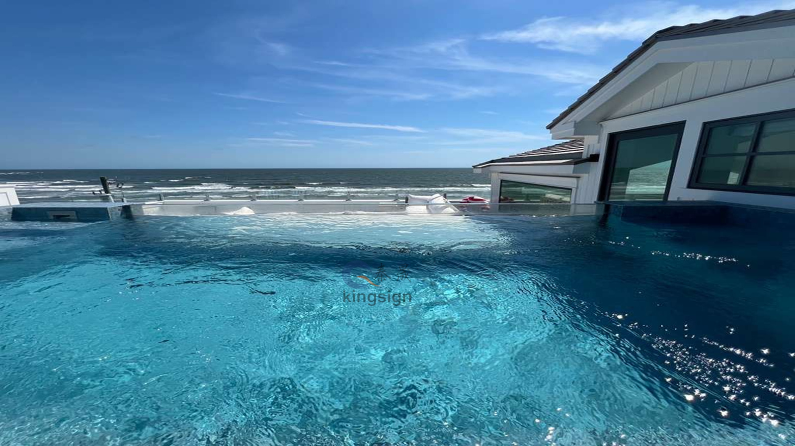 Panel buku akrilik kanggo jendela kolam renang